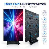 Écran d'affichage LED pliable à trois volets P1.86, affichage publicitaire portable, signalétique intérieure pour hall d'hôtel, panneau numérique