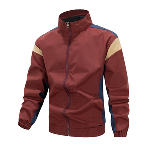 Chaqueta Bomber Personalizable para Hombre, Temporada de Otoño, Color Sólido, Cuello Alto, Cierre de Cremallera Informal, Cortavientos, Forro Polar, Lisa, 2026 - Product Image 1