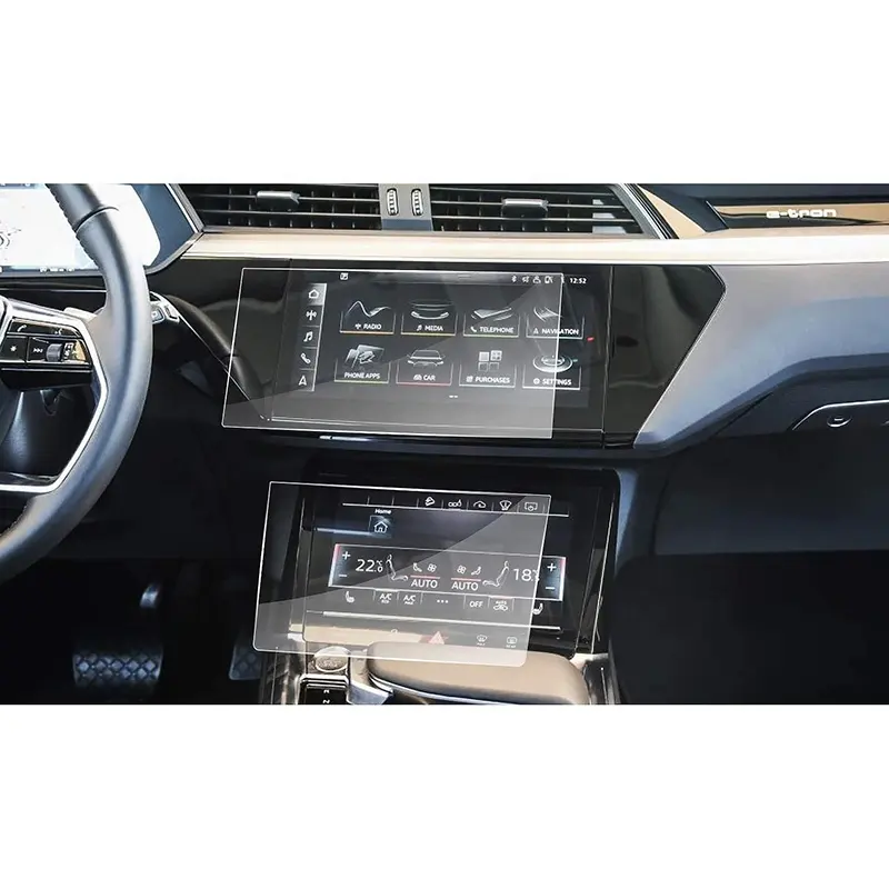Закаленное стекло для Audi Q7 Q8 E-Tron, протектор экрана для навигации, автомобильные аксессуары, инструмент, сенсорный экран HD, прозрачная 3D изогнутая пленка