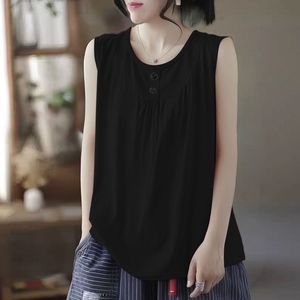 Women's Sleeveless Top Purple Micro Elastic Acrylic Fiber Soft Knit Summer Vest Plus Size - Product Image 3