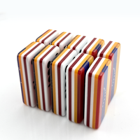 Dominos en résine acrylique personnalisés OEM avec drapeau national, 55 pièces, jetons de dominos multicouches adhésifs pour divertissement en club