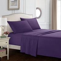 Ensemble de draps en microfibre super doux, ensemble de draps brodés, draps égyptiens, hypoallergéniques - 4 pièces