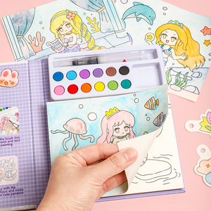 Juego de Pintura y Coloreado de Dibujos Animados, <span class=keywords><strong>Libro</strong></span> de Papel de Acuarela para Niños, para Pintar y Dibujar, Venta Caliente - Product Image 3