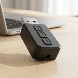 无线 5.0 接收器 USB 二合一音频发射器 适用于 <span class=keywords><strong>CD</strong></span> 播放器 笔记本电脑 随机佩戴式免提适配器 3.5 毫米接口 即插即用 10m - Product Image 2