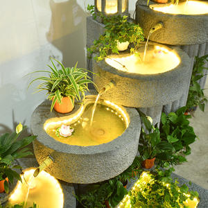 Jardin zen japonais, aménagement paysager <span class=keywords><strong>de</strong></span> cour pastorale, aménagement paysager <span class=keywords><strong>de</strong></span> jardin domestique, balcon, terrasse, fontaine d'eau, bassin à poissons - Product Image 6