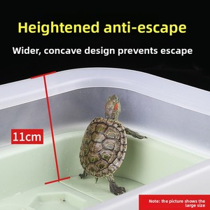 Vrijstaande moderne slimme schildpaddenkweektank voor thuisgebruik, met klim- en zonneplatforms, eenvoudige waterverversing en ontsnappingsbeveiliging. - Product Image 3