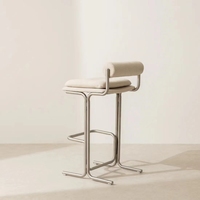 Tabouret de bar moderne en bois massif avec coussin en tissu, chaise de bar pour café, tabouret de comptoir en bois massif, chaise haute