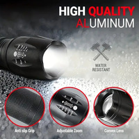 Mini Zoom télescopique lumière en alliage d'aluminium étanche extérieur USB Rechargeable haute Lumens LED torche lumière lampe de poche tactique