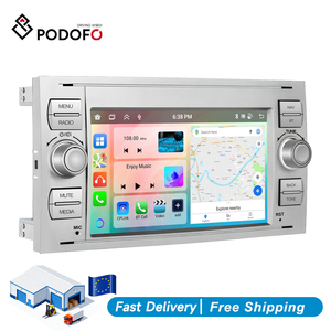 Autoradio Android Podofo 4+64G 7'' avec Carplay/Android Auto sans fil pour Ford/Transit/Fiesta/Focus/Galaxy/Mondeo/Fusion GPS WiFi RDS - Product Image 1