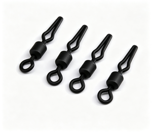 Connecteur pivotant à clip américain noir mat, matériel de pêche non réfléchissant pour la pêche à la carpe et à la pêche européenne - Product Image 1