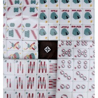 Jeu de Mahjong américain moderne en acrylique blanc de 36 mm, thème baseball, tuiles de Mahjong personnalisées avec emballage personnalisé pour 4 joueurs, jeu cadeau