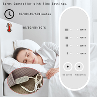 Oreiller chauffant en mousse à mémoire de forme et graphène, contrôle de la température à 3 niveaux avec minuterie, pour un usage domestique, housse amovible et lavable