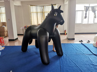 Vente Flash : Mascotte Gonflable Personnalisée Cheval Noir en PVC 67"*72" – Jouet Publicitaire