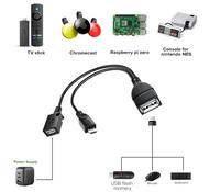 20cm CABLETOLINK 2-en-1 Micro USB (câble OTG avec alimentation) Adaptateur de remplacement pour Fire Stick 4K/appareils hôtes/Playstation