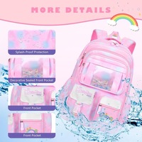 Lot de 3 sacs à dos pour filles, sac à dos scolaire arc-en-ciel mignon avec sac à déjeuner et trousse, sac à dos multi-poches pour enfants