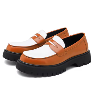 British Style Thick Platform Loafers For Men Slip <b>On</b> Business Casual Leather Shoes Large Size Comfort Non Slip Formal Dress Shoe - Product Image 2