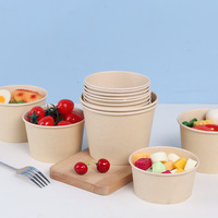 Bol en papier jetable de qualité alimentaire coloré, faible MOQ, support pour petites commandes, bols à smoothie en papier pour açaï et petit-déjeuner sain
