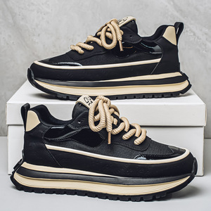 Mens <b>Shoes</b> Mesh Trendy Casual Sports Height Increasing Breathable Color Blocking Trendy <b>Shoes</b> Stain Resistant Soft Board <b>Shoes</b> - Product Image 3