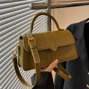 <span class=keywords><strong>Sac</strong></span> bandoulière polyvalent pour femme en cuir PU, design de niche, carré horizontal, avec fermeture éclair, imperméable et durable - Product Image 3