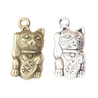 Breloque chat porte-monnaie en alliage de zinc gaufré pour la décoration des enveloppes rouges du Nouvel An lunaire