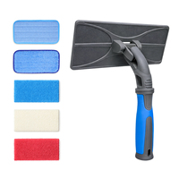 Support de tampon industriel ergonomique Pro-Swivel 24 cm pour le nettoyage des fenêtres avec tampon en noyer