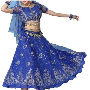 <span class=keywords><strong>Mujer</strong></span> señoras danza del vientre falda India <span class=keywords><strong>Bollywood</strong></span> Halloween <span class=keywords><strong>disfraz</strong></span> gasa falda brillante danza del vientre traje - Product Image 4