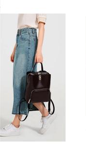 Luxury Women's Genuine Leather Backpack-Stylish <strong>Vintage</strong> Design Zipper Air Cushion Strap 20-35L Capacity High Quality <strong>Laptop</strong> - Product Image 4