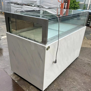 Vitrine réfrigérée sans cadre <span class=keywords><strong>pour</strong></span> comptoir de bar, intégrée <span class=keywords><strong>pour</strong></span> gâteaux et desserts, style commercial <span class=keywords><strong>pour</strong></span> cafés et pâtisseries - Product Image 4