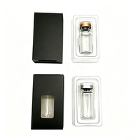 Scatola di Cartone Trasparente Pieghevole Portatile con Finestra per Confezioni di Prodotti Peptidici, Vassoio Singolo per 1 Flacone da 3ml 10ml, Logo Personalizzato