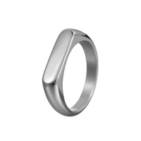 Bague en acier inoxydable ShuoyeW 4MM, argentée et dorée, rectangulaire, avec logo laser, bijou pour doigt, référence 429