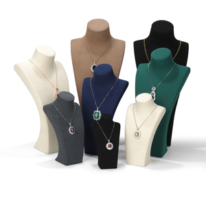 Collar de microfibra de alta calidad RZ, busto, exhibición de joyería, maniquí, joyería de lujo, collar, busto, soportes para cuello - Product Image 6