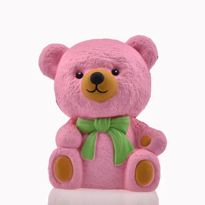 Slow-rebound Pink <b>Bear</b> With <b>Cute</b> Bow, New Squishy Toy - Product Image 2