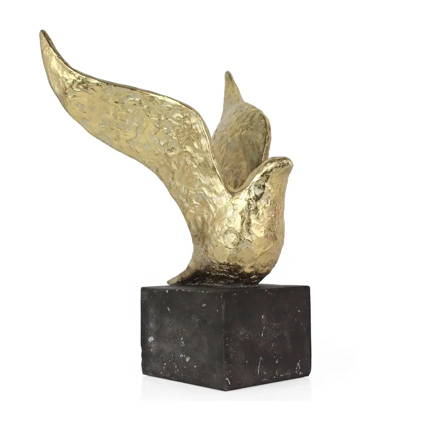 Hars Duif Sculptuur In Goud Folie Decoratieve Duif Standbeeld Beeldje Home Decor Gift Voor Romantiek En Liefde