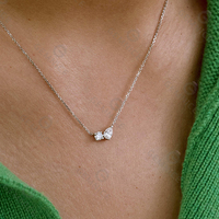 Gemnel Daily Wear Mujer Collar de diamantes de pera redonda de plata esterlina 925