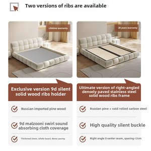 Moderno semplice 1.8m <span class=keywords><strong>letto</strong></span> <span class=keywords><strong>matrimoniale</strong></span> stile crema King Size Puff <span class=keywords><strong>letto</strong></span> con morbido latte velluto <span class=keywords><strong>letto</strong></span> nuziale camera da <span class=keywords><strong>letto</strong></span> principale - Product Image 4