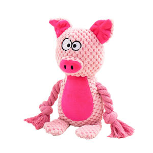 Jouets en peluche couineurs pour chiens, motifs renard, grenouille, cochon, avec corde, pour <span class=keywords><strong>les</strong></span> jeux <span class=keywords><strong>de</strong></span> traction, le jeu d'apport, <span class=keywords><strong>les</strong></span> jouets à mâcher interactifs, le nettoyage des dents et <span class=keywords><strong>les</strong></span> jeux quotidiens - Product Image 1