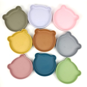 Assiette en silicone de qualité alimentaire sans BPA pour enfants, vaisselle pour enfants, base à ventouse antidérapante, vaisselle pour tout-petits - Product Image 1