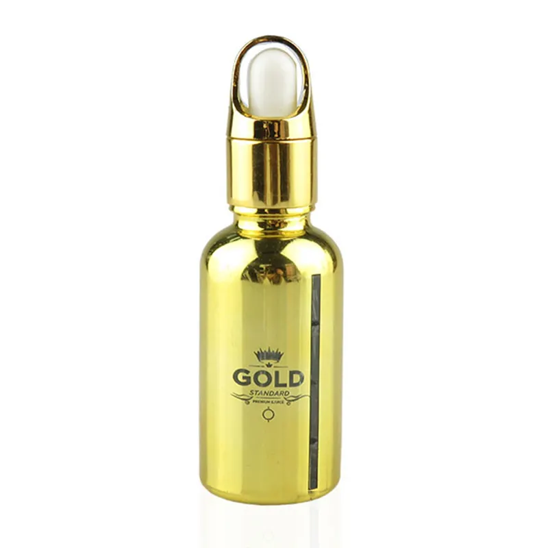 30ml Round Empty Dropper Bottle For Perfume Essential Oils Deodorant Makeup Containers Refillable Golden Color Plating