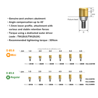 Kit d'outils de localisation pour prothèses supravalables, capuchons mâles pour abutments d'implants, compatibles HIOSSEN Osstem, produits métalliques pour implants dentaires