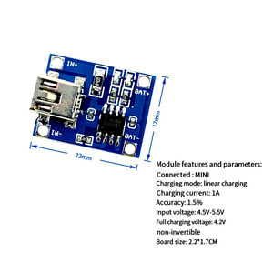 TP4056 1A แบตเตอรี่ลิเธียมโมดูลชาร์จ TYPE-C มินิ ไมโคร ยูเอสบีป้องกัน 18650 - Product Image 2