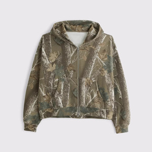 เสื้อฮู้ดฟลีซหนาน้ำหนัก 320 กรัม สำหรับผู้ชายและผู้หญิง แบบซิปเต็มตัว เสื้อกันหนาวแบบมีฮู้ด พิมพ์ลายดิจิตอล 3 มิติ เสื้อคลุมกันหนาว - Product Image 3