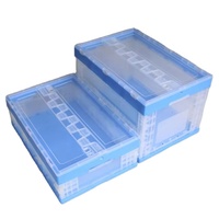 Vente en gros de caisse pliable mobile en plastique/caisse de roulement logistique conteneur à couvercle attaché