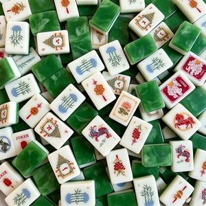 Colección de Fichas de Mahjong Personalizadas: Fuego + Fortuna - Fuego de Brasas, Juego de Mahjong Americano de Acrílico Rojo de Doble Capa - Product Image 4