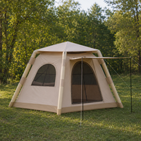 Carpa Inflable Ligera e Impermeable de 4.6 m² para 2-3 Personas, Portátil, de Oxford 300D, con 2 Puertas y 2 Ventanas, para las Cuatro Estaciones, Protección UV