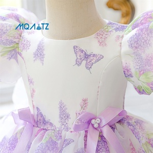 Vestido <span class=keywords><strong>de</strong></span> Satén con Estampado Floral para Niñas, Vestido Formal con Diseño <span class=keywords><strong>de</strong></span> Flores para Bodas y Ropa <span class=keywords><strong>de</strong></span> Verano, Vestido <span class=keywords><strong>de</strong></span> Fiesta Infantil - Product Image 5