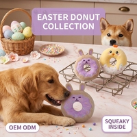 Jouets pour chiens en peluche Donut Lapin de Pâques, jouets à mâcher couineurs pour chiots style poussin et lapin, jouets interactifs durables pour animaux de compagnie, cadeau