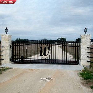 Porte d'entrée coulissante moderne simple <span class=keywords><strong>en</strong></span> fer forgé <span class=keywords><strong>pour</strong></span> la maison - Product Image 1