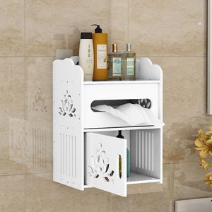 Portarotolo da Parete per Carta Igienica, Scatola Portarotolo a Doppio Strato, Contenitore per Carta Igienica con Pompa, Scaffale da <span class=keywords><strong>Bagno</strong></span> - Product Image 4