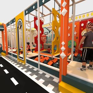 Precio <span class=keywords><strong>de</strong></span> fábrica barato grande comercial niños interior patio equipo con tobogán bola <span class=keywords><strong>piscina</strong></span> trampolín - Product Image 5