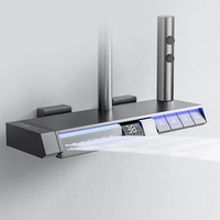 Mitigeur de douche à atmosphère numérique LED Salle de bain Système de douche thermostatique Chaud-Froid Robinet mural de baignoire de luxe moderne